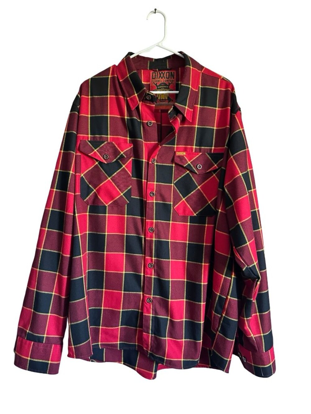 Dixxon Flannel Company Leatherneck Plaid Button-Up Shirt Red Black 2XL 2X XXL